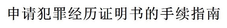 犯罪経歴証明書申請手続きのご案内（中国語）