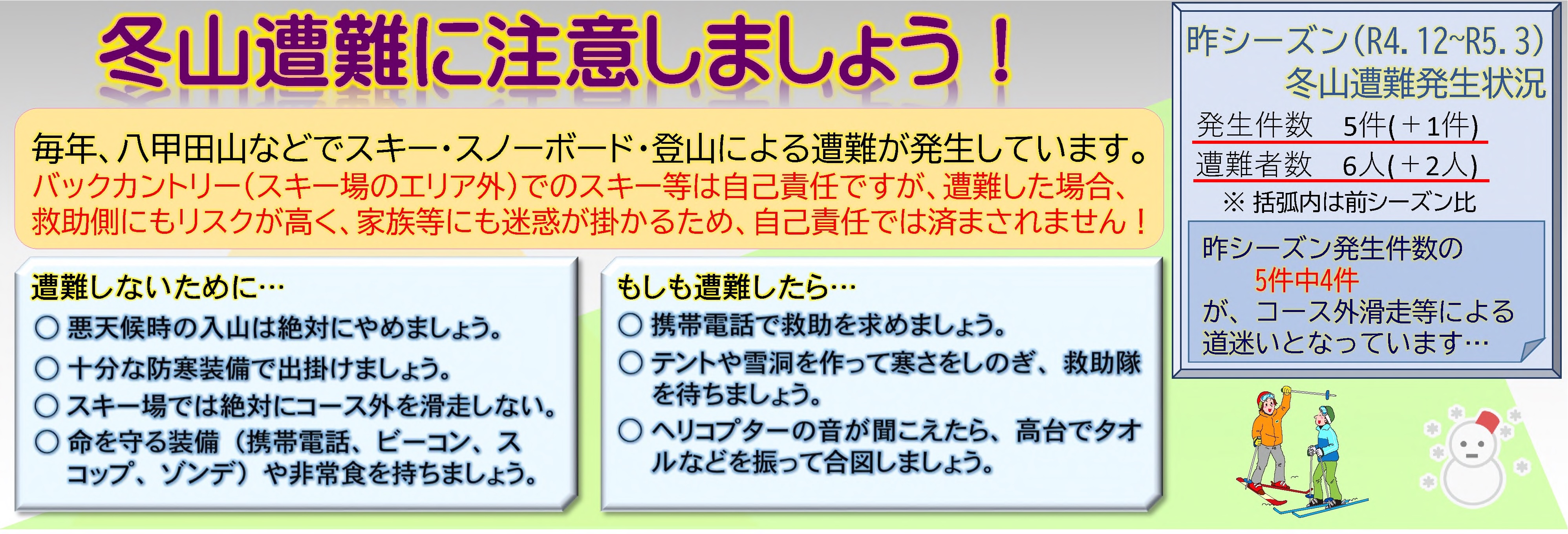 冬山遭難に注意の画像